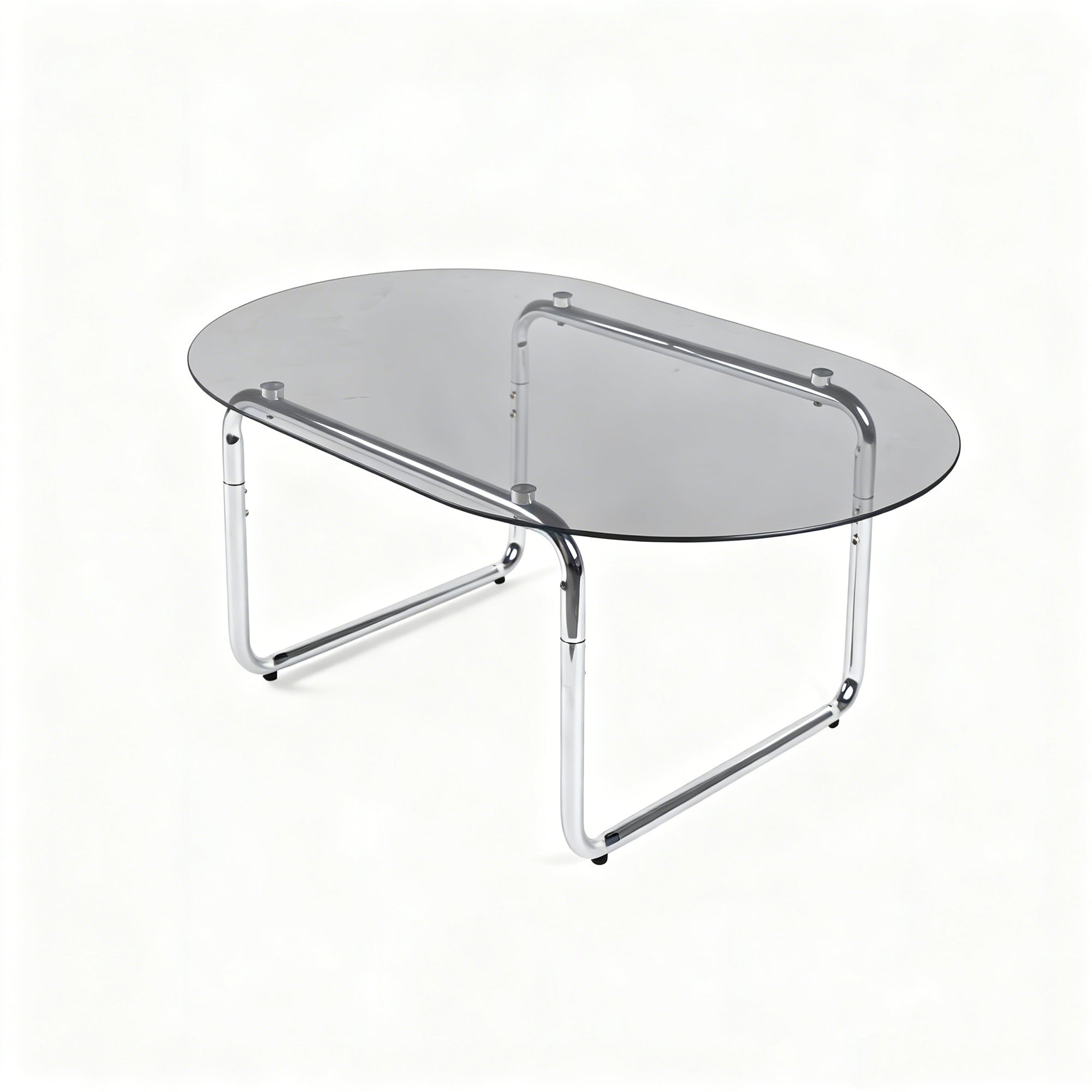 Curved Tempered-Glass Coffee Table — [variant:W3738P499158] Grey image 9