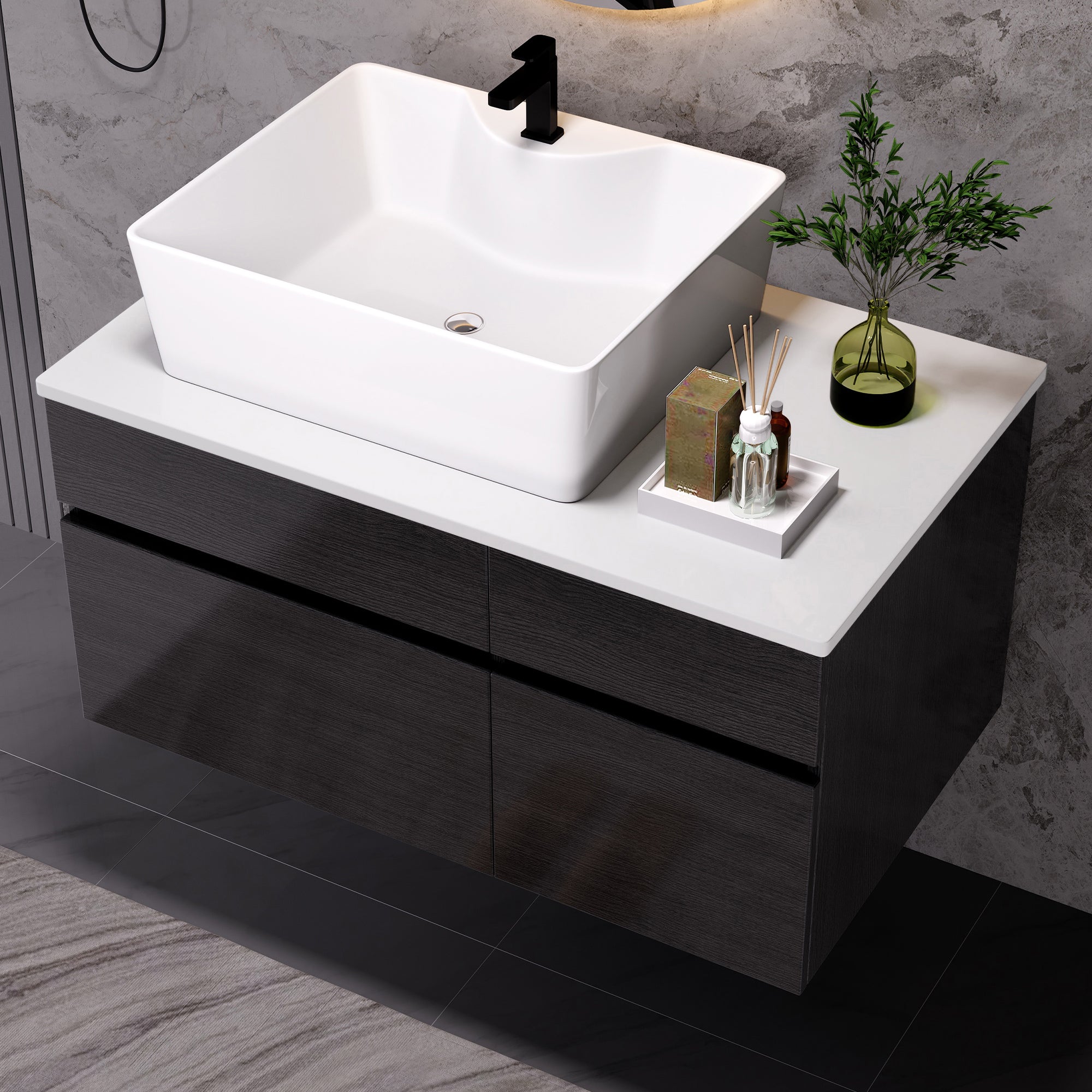 [variant:W5307S00008] Floating Bathroom Vanity with Ceramic Sink – 31.5-Inch image 5