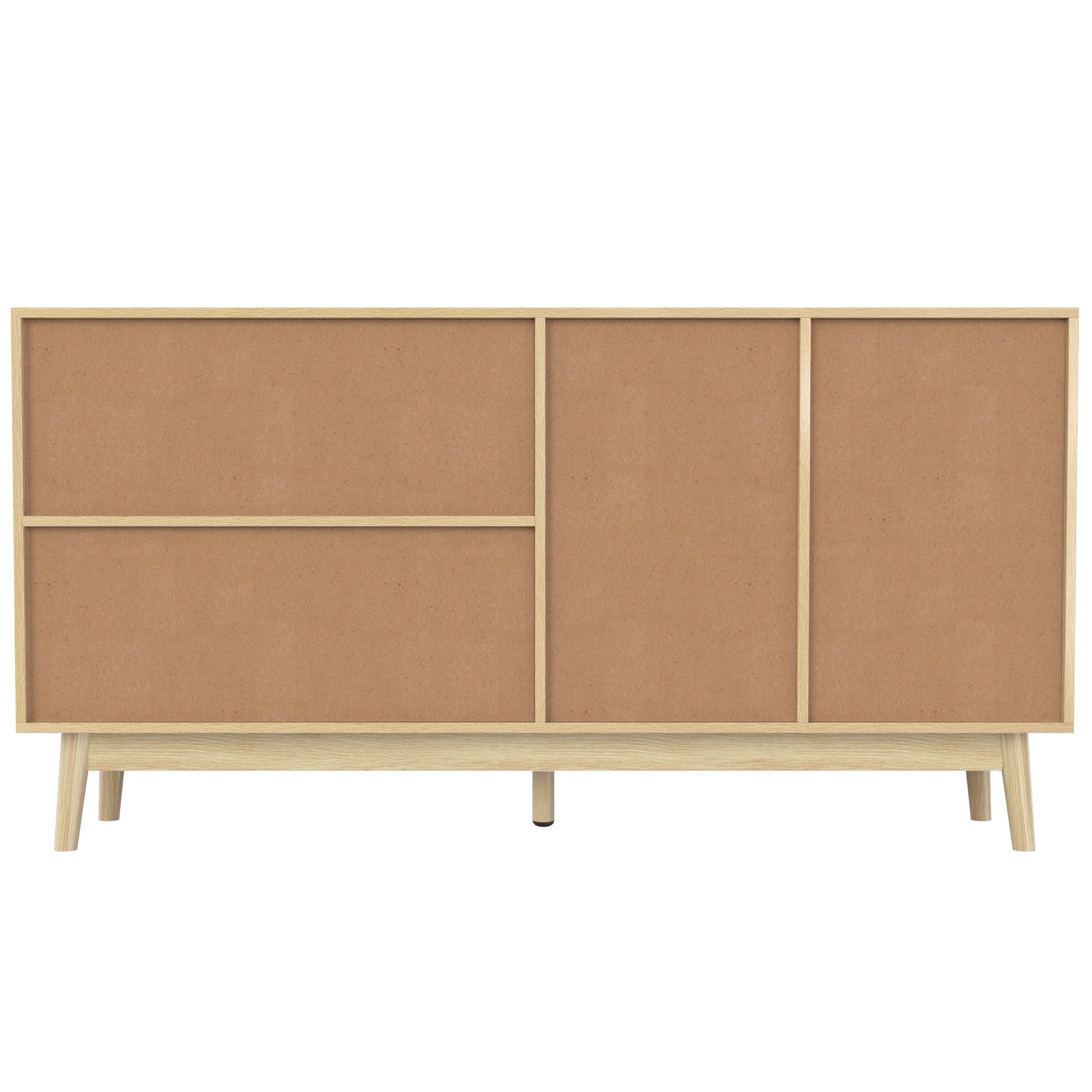 Rattan 3-Door Sideboard with 2 Drawers — [variant:GA0004O] Wood – GA0004O image 10