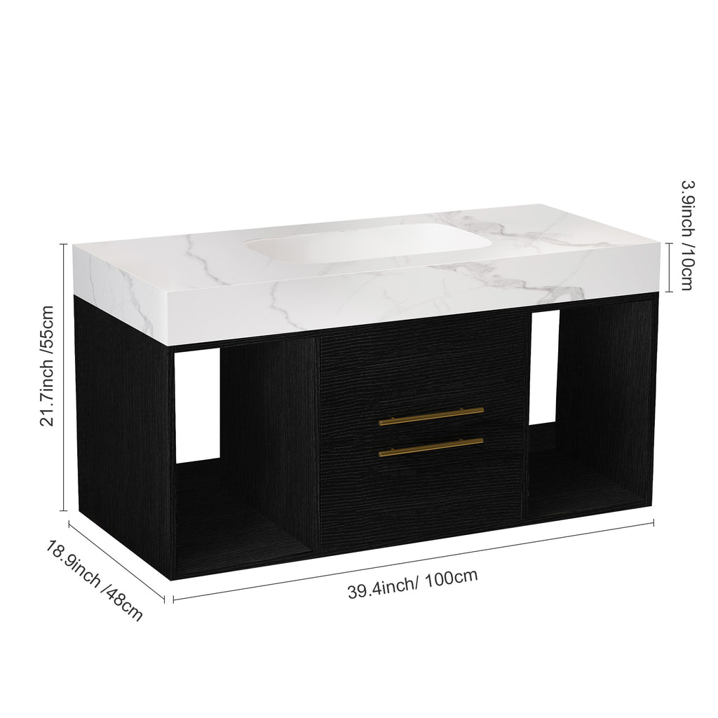[variant:W5307S00005] Floating Bathroom Vanity with Ceramic Sink – 39.4-Inch image 13