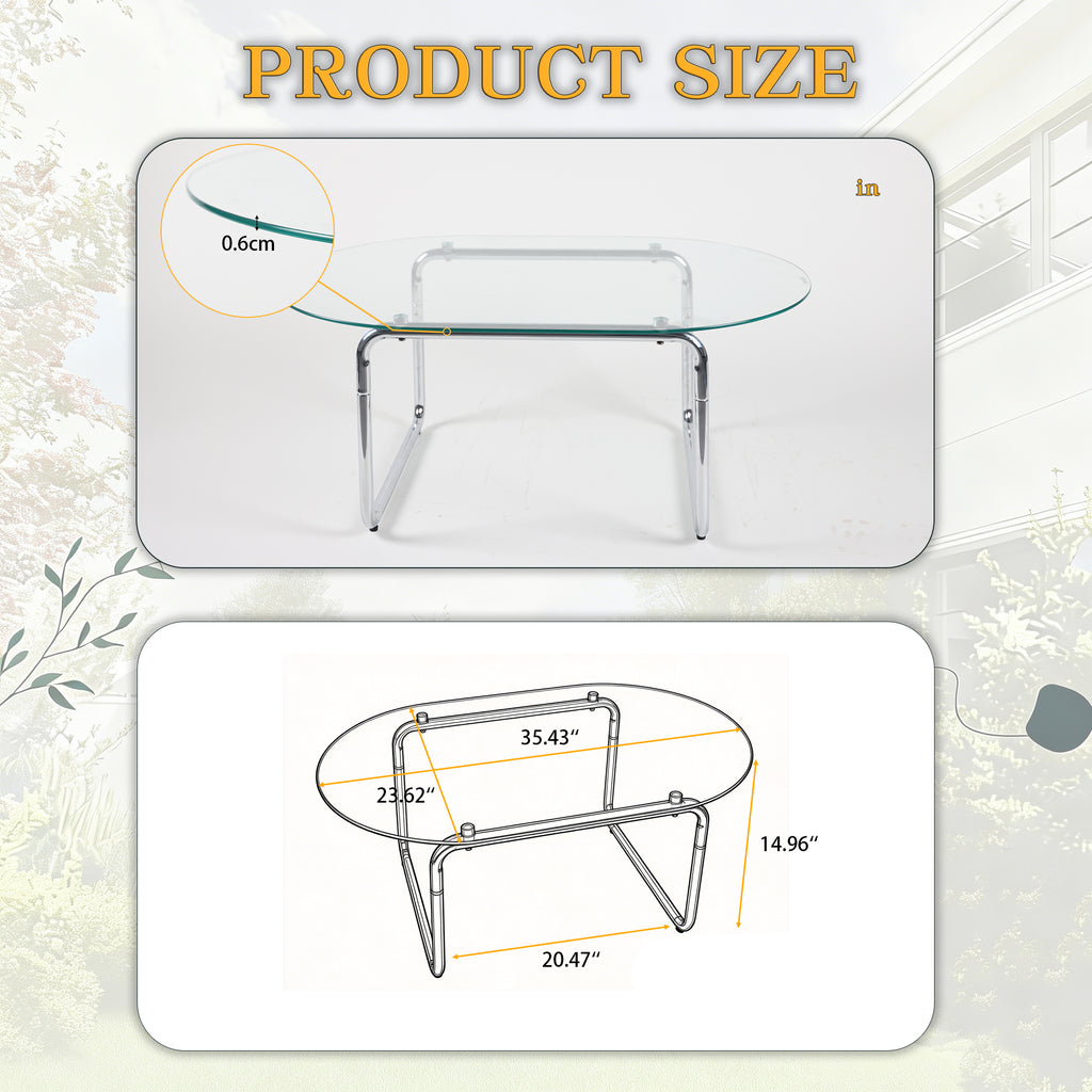 Curved Tempered-Glass Coffee Table — [variant:W3738P499157] Transparent image 6
