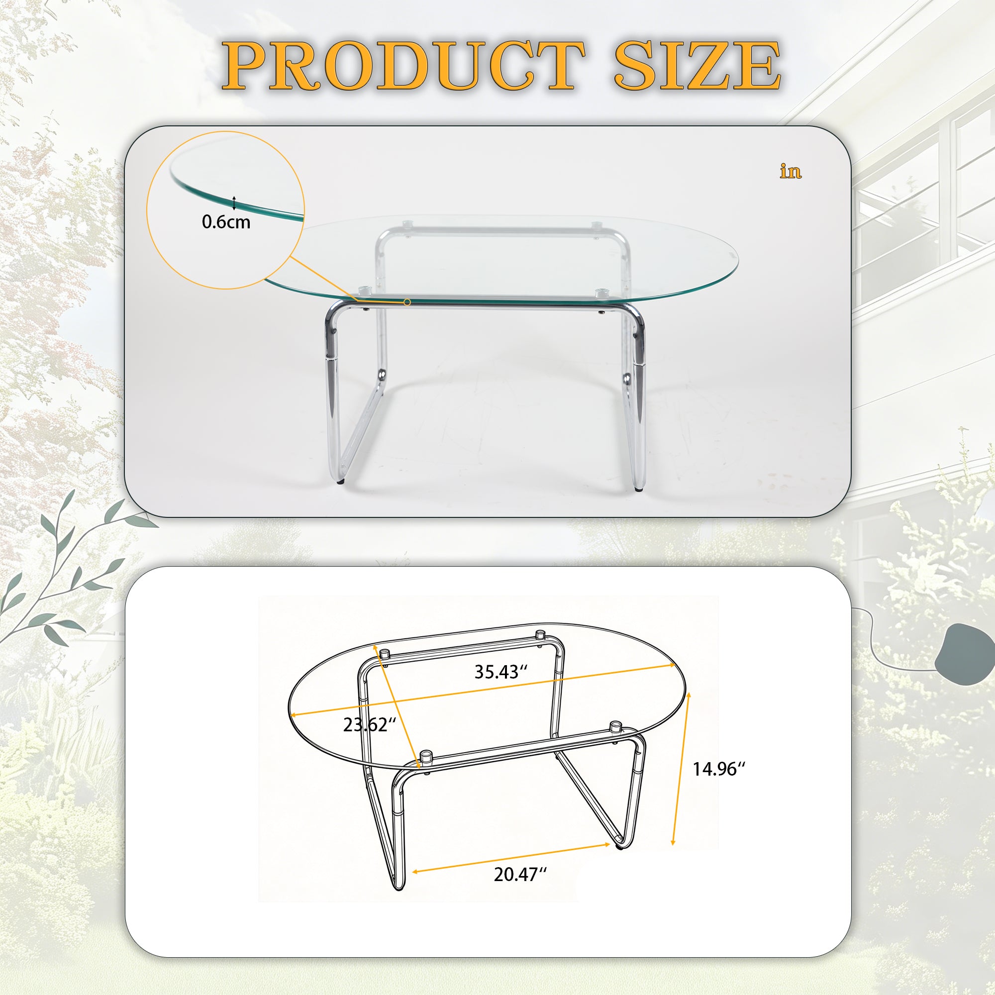 Curved Tempered-Glass Coffee Table — [variant:W3738P499157] Transparent image 6