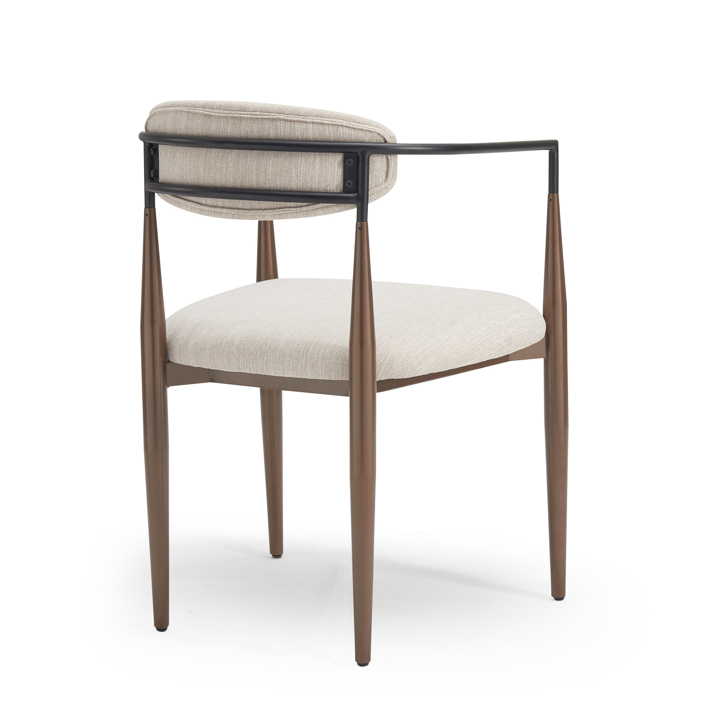 [variant:N872P280326H] Set of 2 Beige Upholstered Metal Dining Chairs image 6