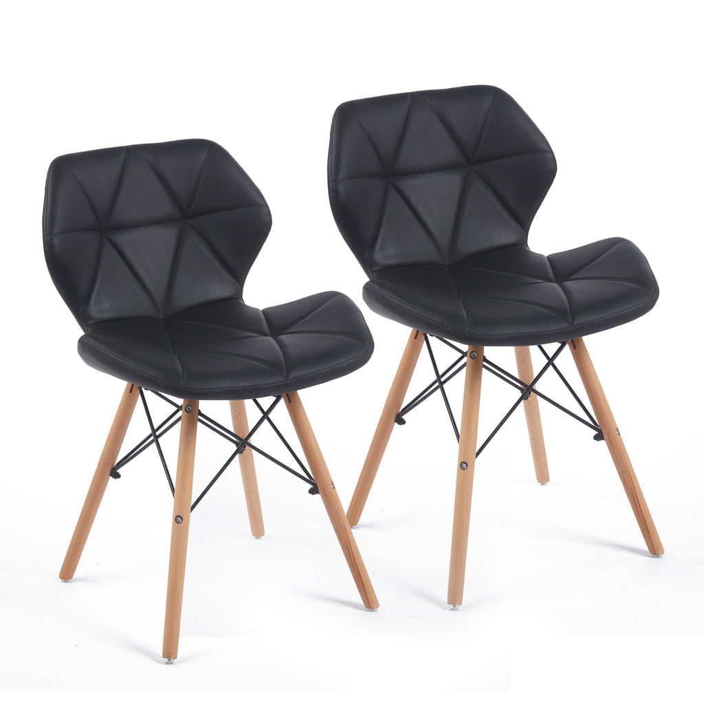 Set of 2 Modern PU Leather Dining Chairs — [variant:W3738P431268] Black image 5