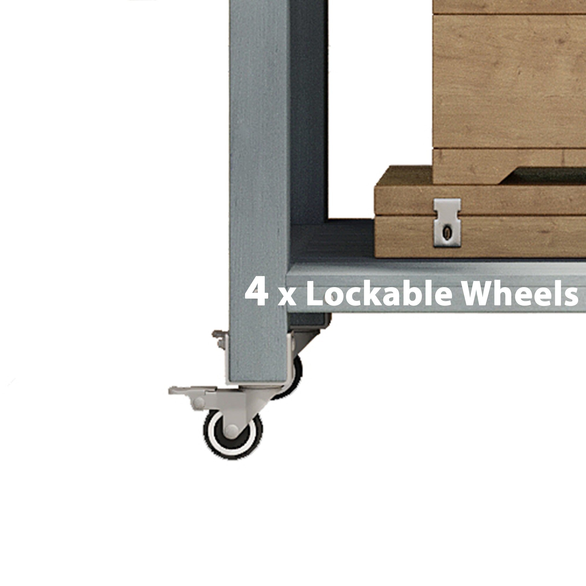 [variant:N853P386121G] Rolling Outdoor Potting Bench with Stainless Steel Top image 17
