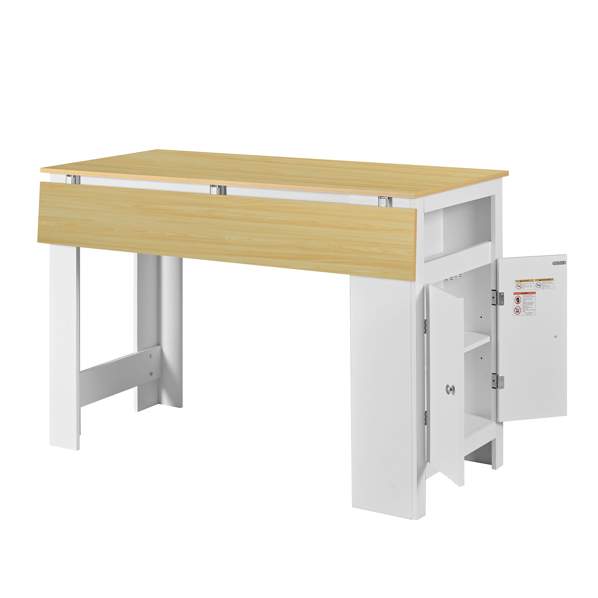 [variant:N889P428028O] 3-in-1 Kitchen Island with Foldable Dining Table image 11
