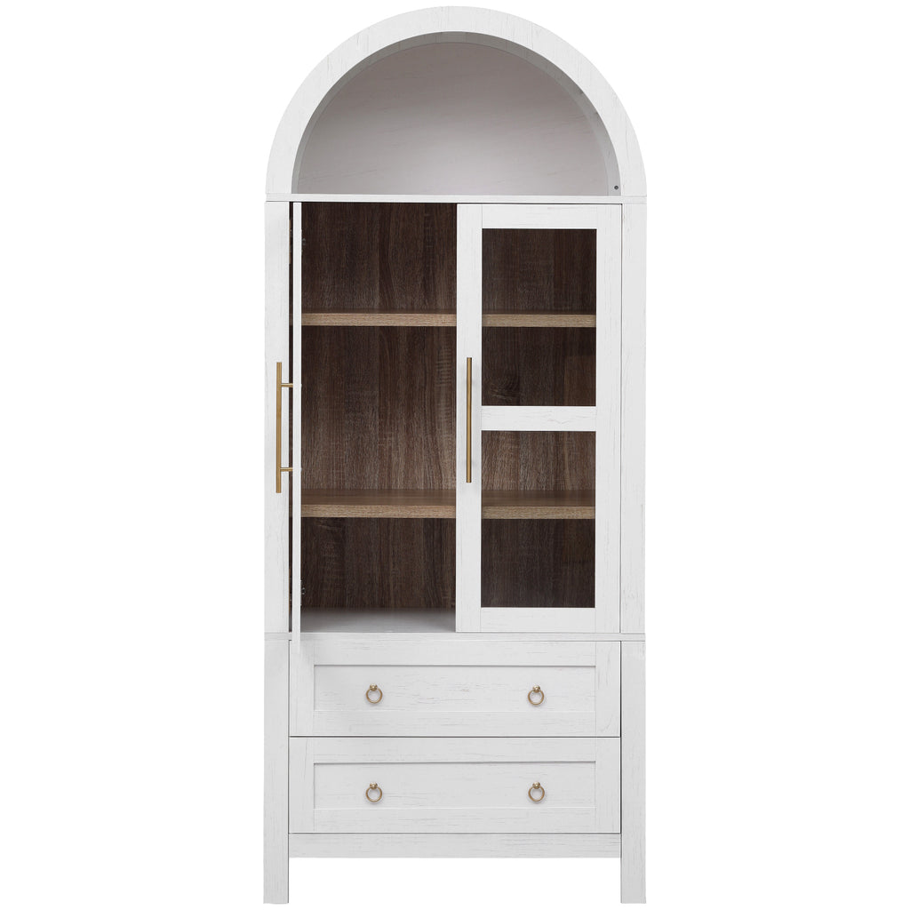 [variant:N853P387781W] Arched Glass-Door Pantry Cabinet – 71-Inch image 37