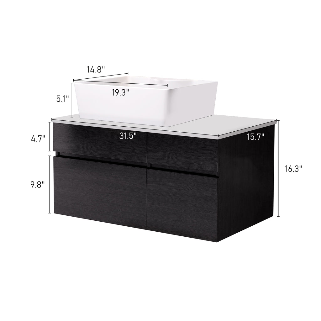 [variant:W5307S00008] Floating Bathroom Vanity with Ceramic Sink – 31.5-Inch image 7