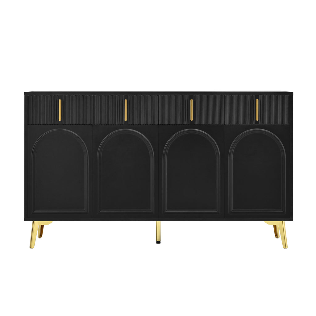 [variant:GA0021S] 4-Door Sideboard with 4 Drawers – Black and Gold image 24