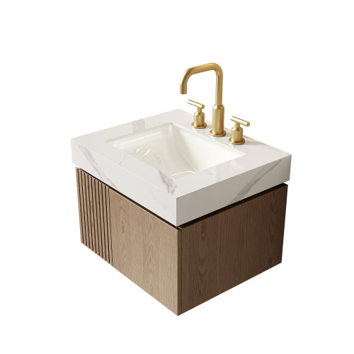 Vanity Top with Ceramic Basin – 24-Inch, Carrara White — [variant:W6063P511965] White image 4