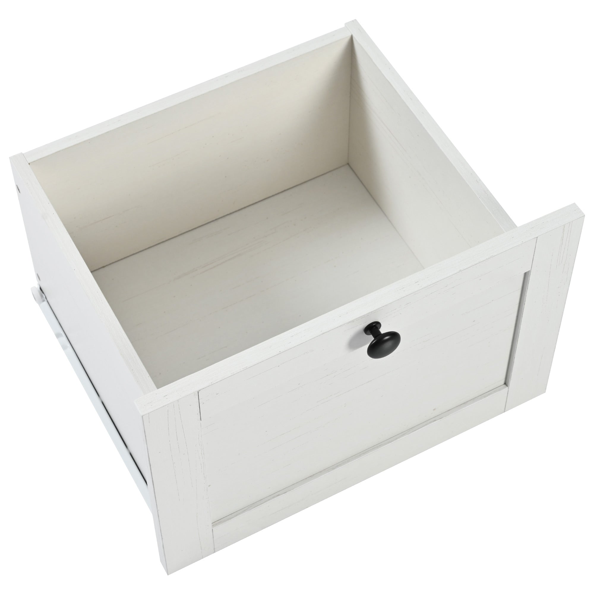 [variant:N853P379579W] Farmhouse Rolling Kitchen Island with Drop Leaf – White, 54.5-Inch image 4