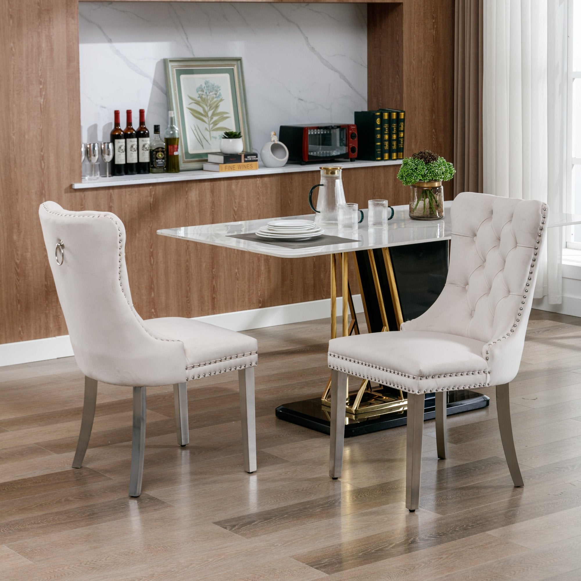 [variant:W5755P474574] Tufted Velvet Dining Chairs – Set of 2 image 15