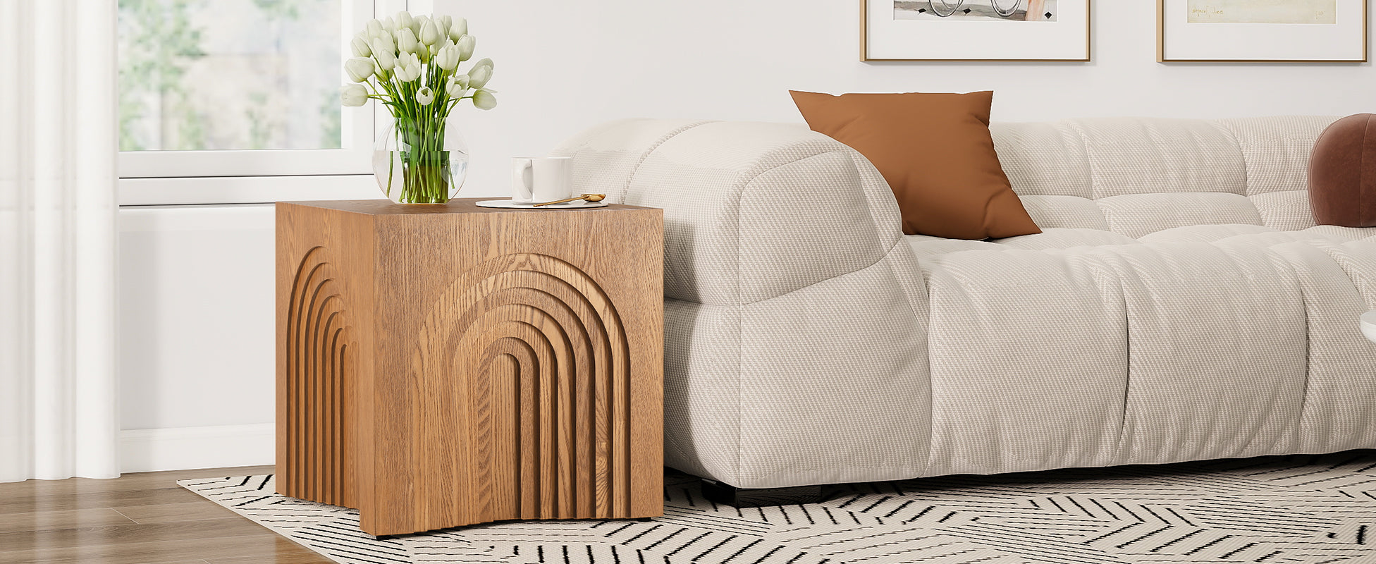 Round Wood End Table — [variant:N876P386371D] Natural & Light Brown image 13