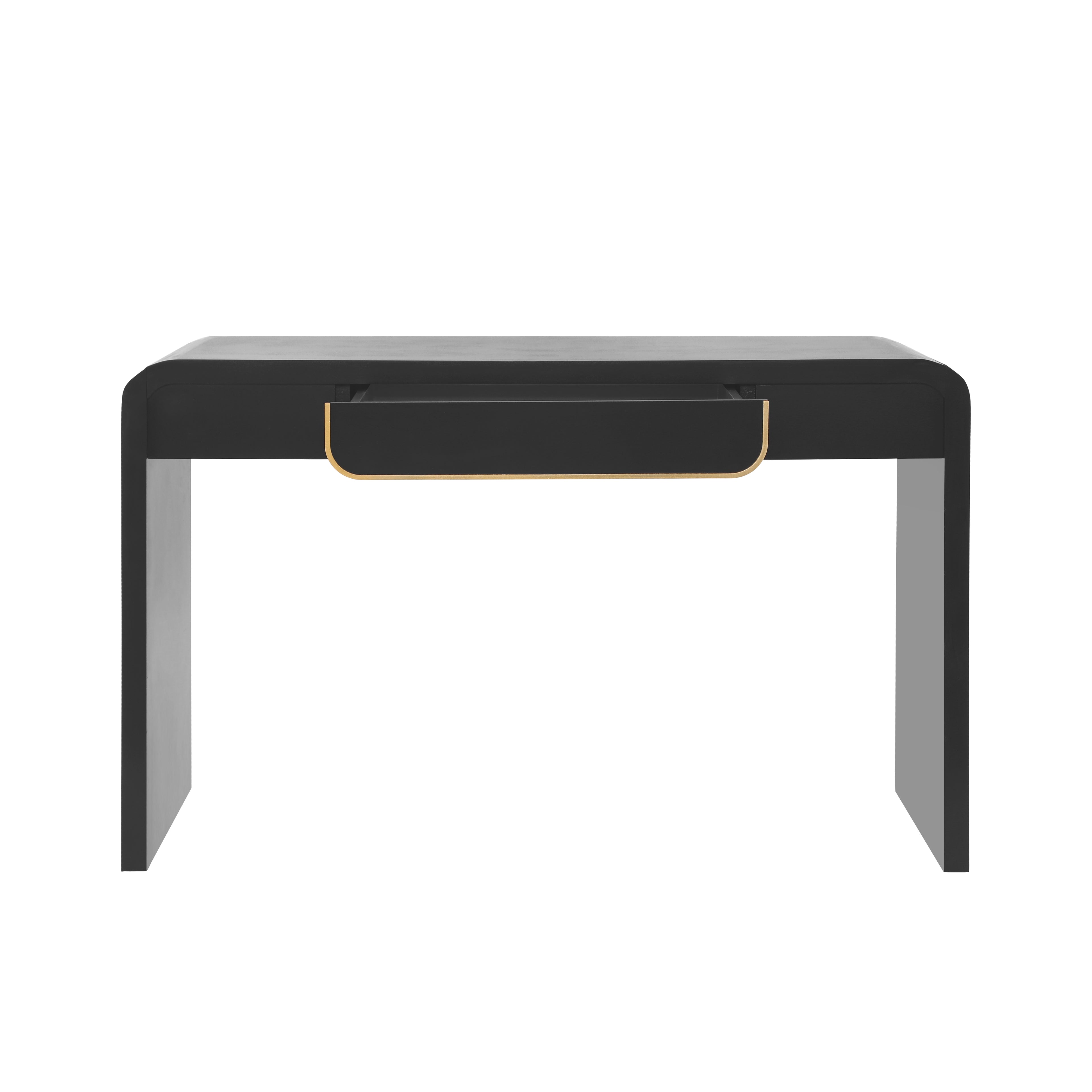 [variant:N876P351912B] Black Console Table with Drawer & Storage Shelf image 8