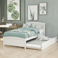 [variant:N850P475821K] Twin Platform Bed with Twin Trundle – White image 1