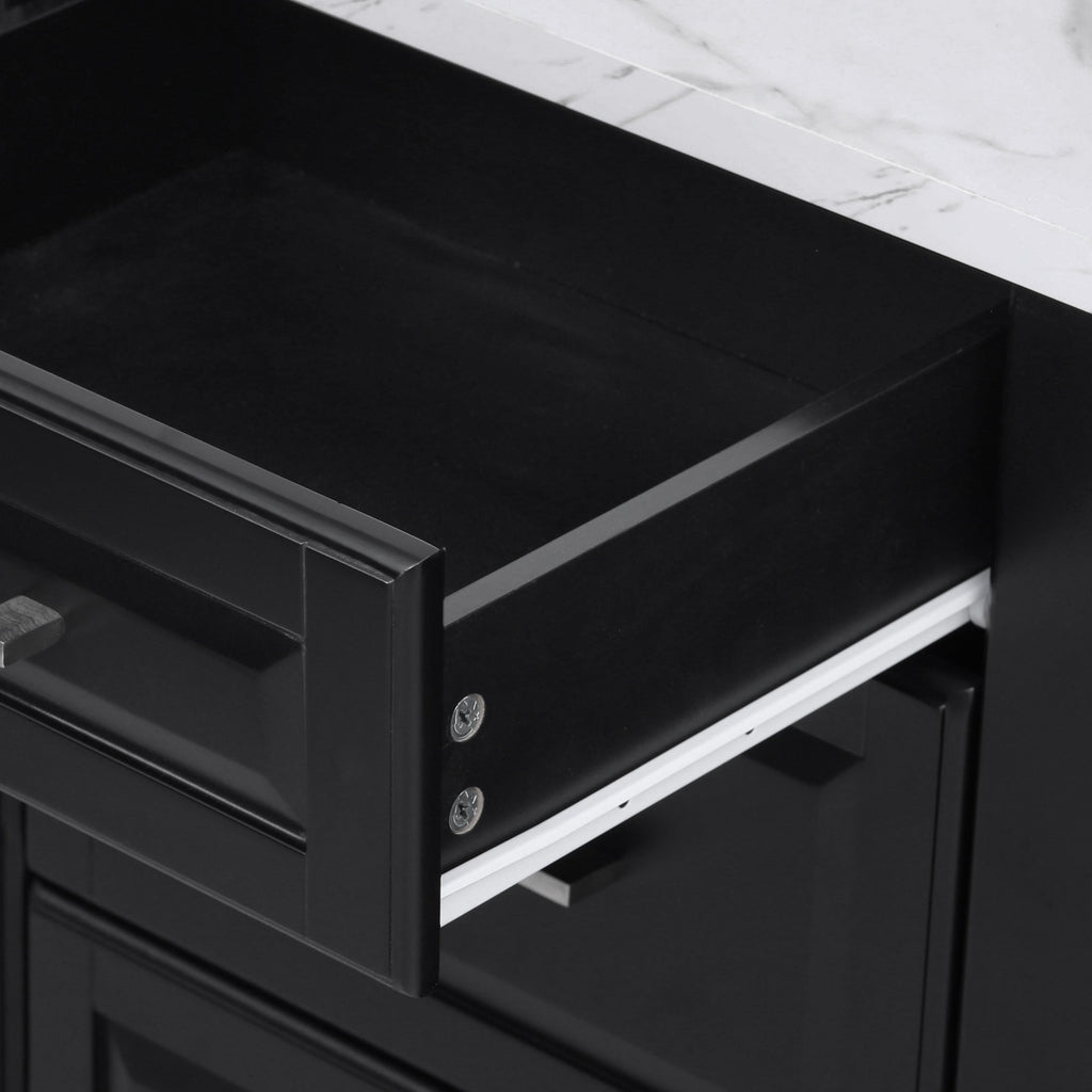[variant:N853P390045B] Rolling Kitchen Island with Tilt-Out Trash Cabinet – Black, 50.7-Inch image 17