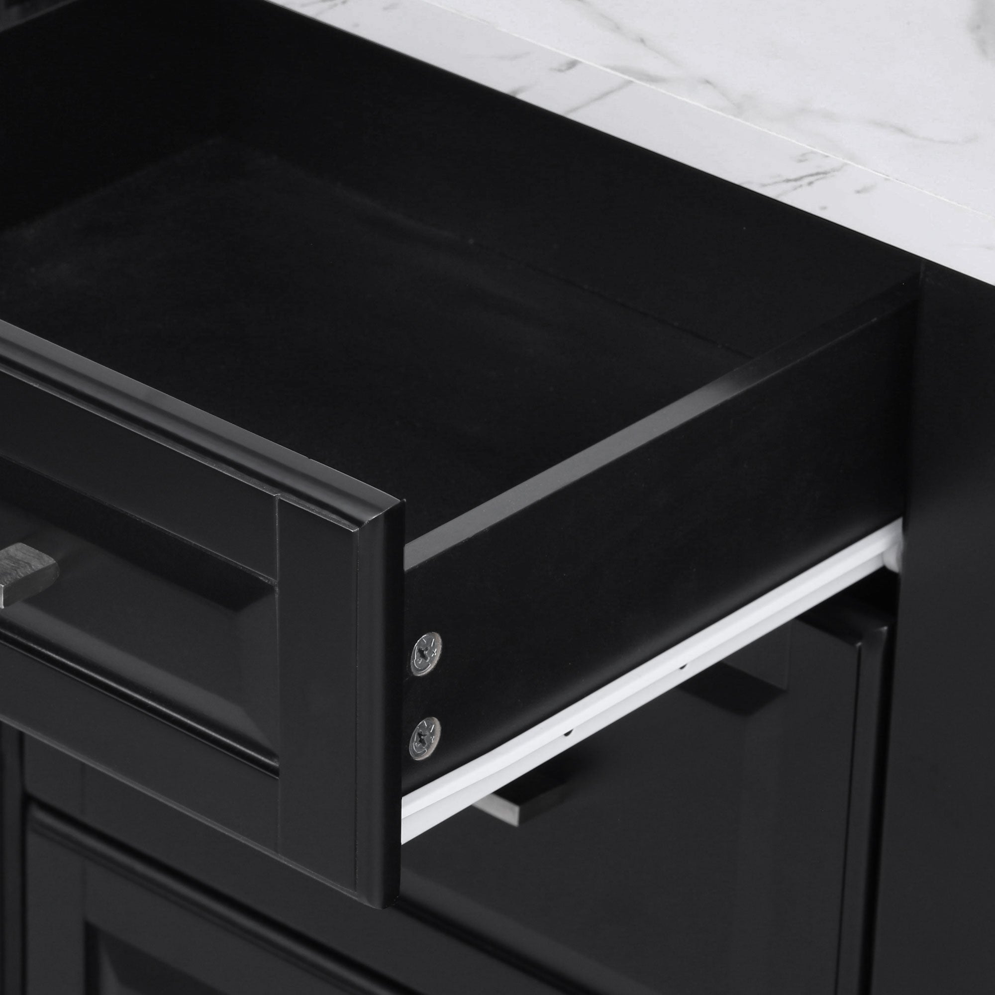 [variant:N853P390045B] Rolling Kitchen Island with Tilt-Out Trash Cabinet – Black, 50.7-Inch image 17