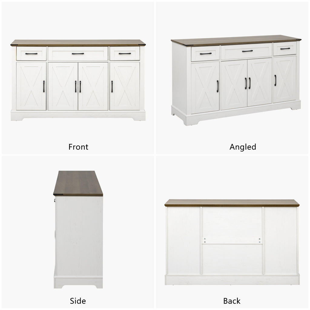 [variant:N853P444963W] 55-Inch Farmhouse Buffet Cabinet with Drawers image 28