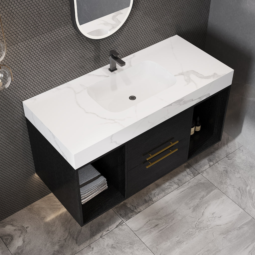 [variant:W5307S00005] Floating Bathroom Vanity with Ceramic Sink – 39.4-Inch image 3