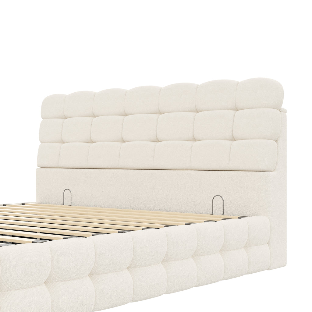 [variant:HS451572AAK] Queen Hydraulic Lift Storage Bed – Cream White image 14