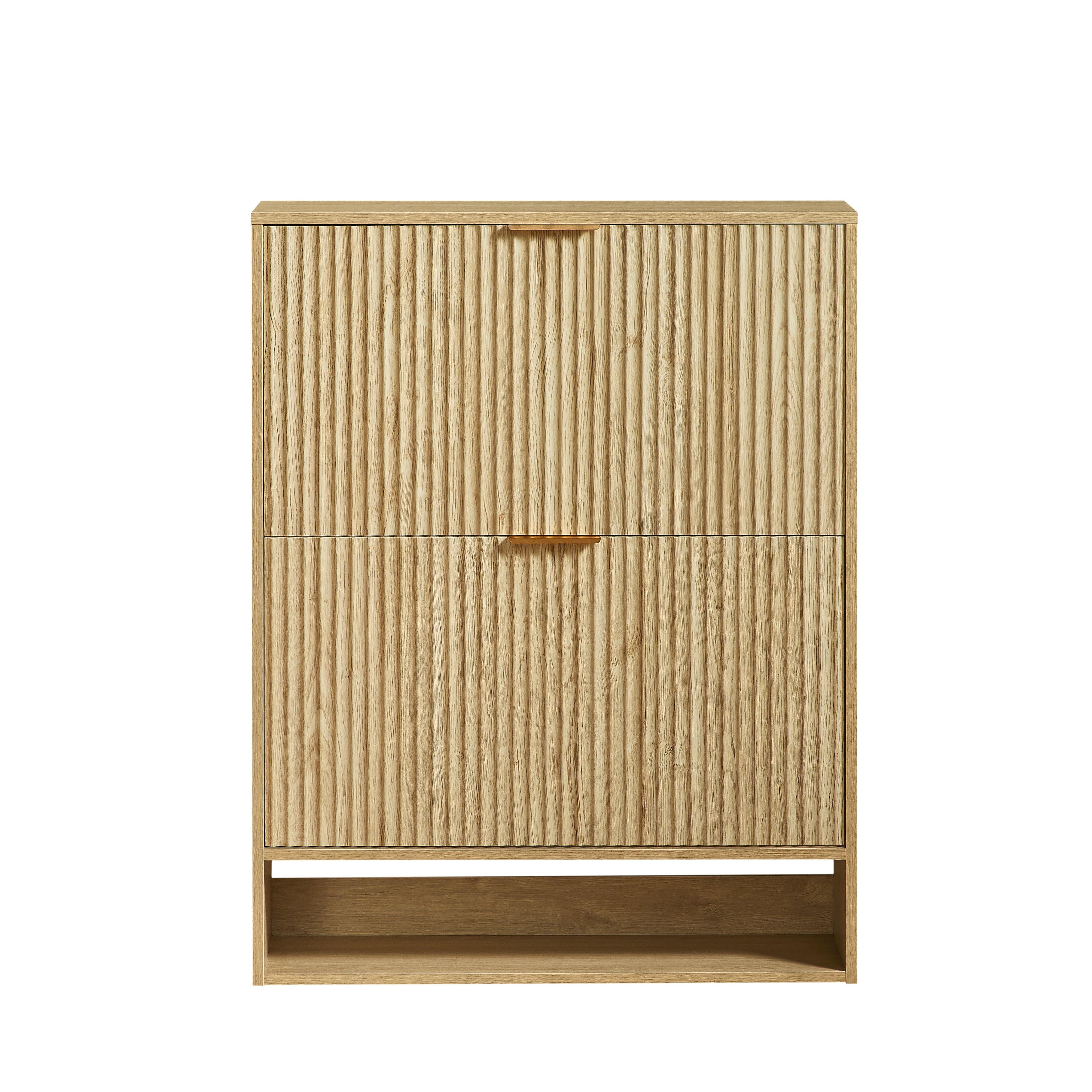 [variant:W5078P443404] Modern Oak Fluted Shoe Cabinet image 11