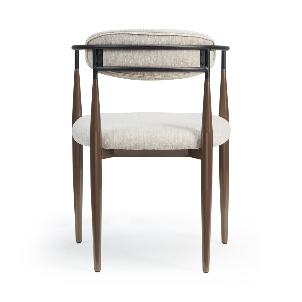 [variant:N872P280326H] Set of 2 Beige Upholstered Metal Dining Chairs image 7