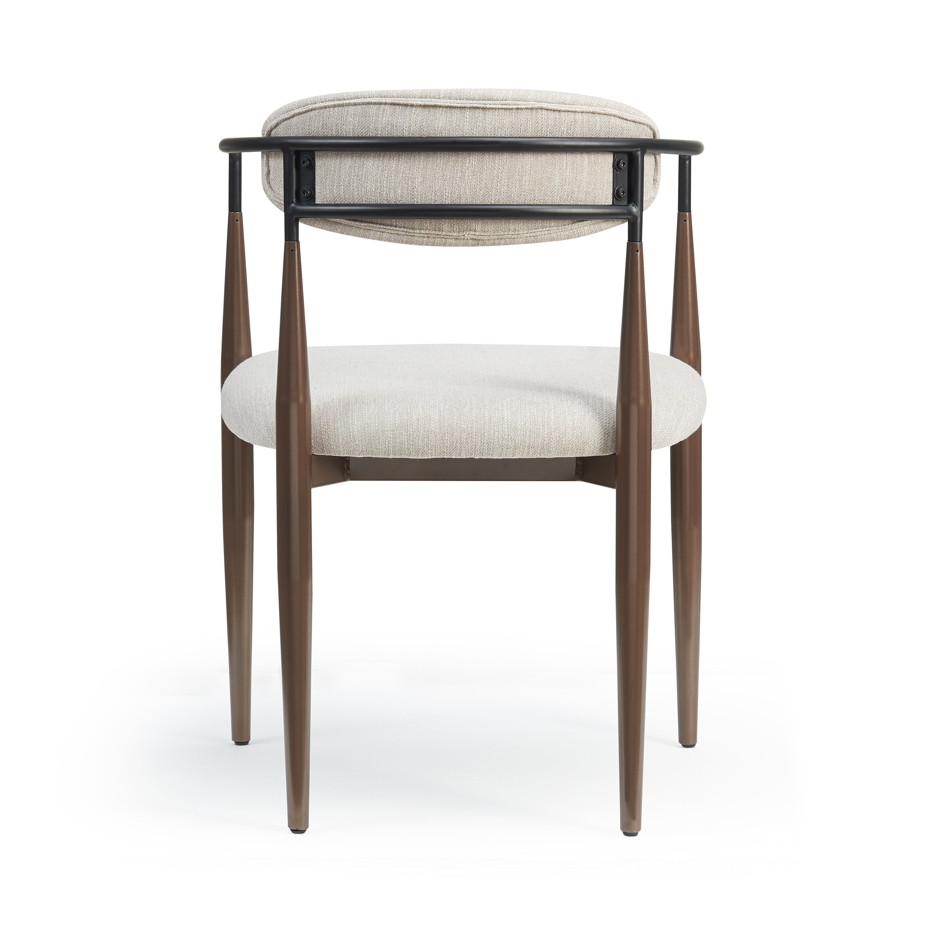 [variant:N872P280326H] Set of 2 Beige Upholstered Metal Dining Chairs image 7