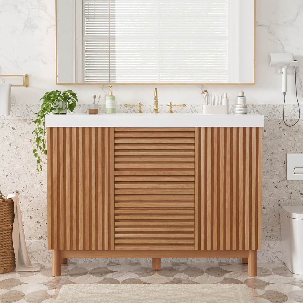 [variant:N729P000036N] Bathroom Vanity with SMC Sink – 47.2-Inch image 1