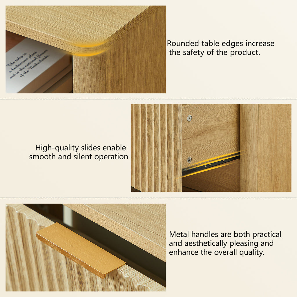 [variant:W5078P443398] Set of 2 Fluted Nightstands with Gold Handles image 7
