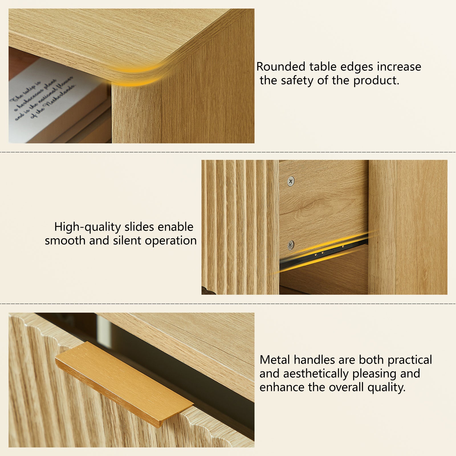 [variant:W5078P443398] Set of 2 Fluted Nightstands with Gold Handles image 7