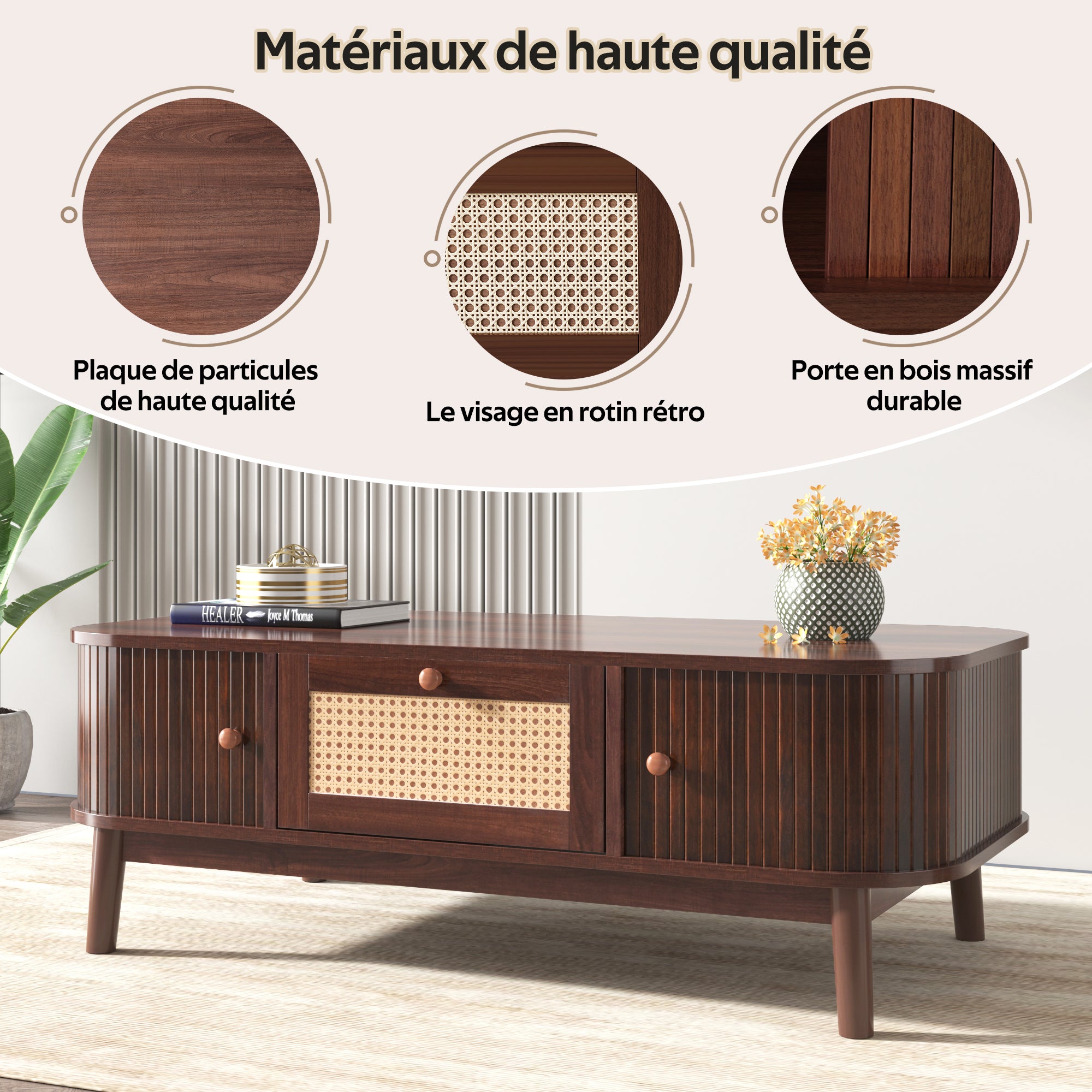 [variant:N875P360725N] Natural Rattan Coffee Table with Sliding Doors image 14