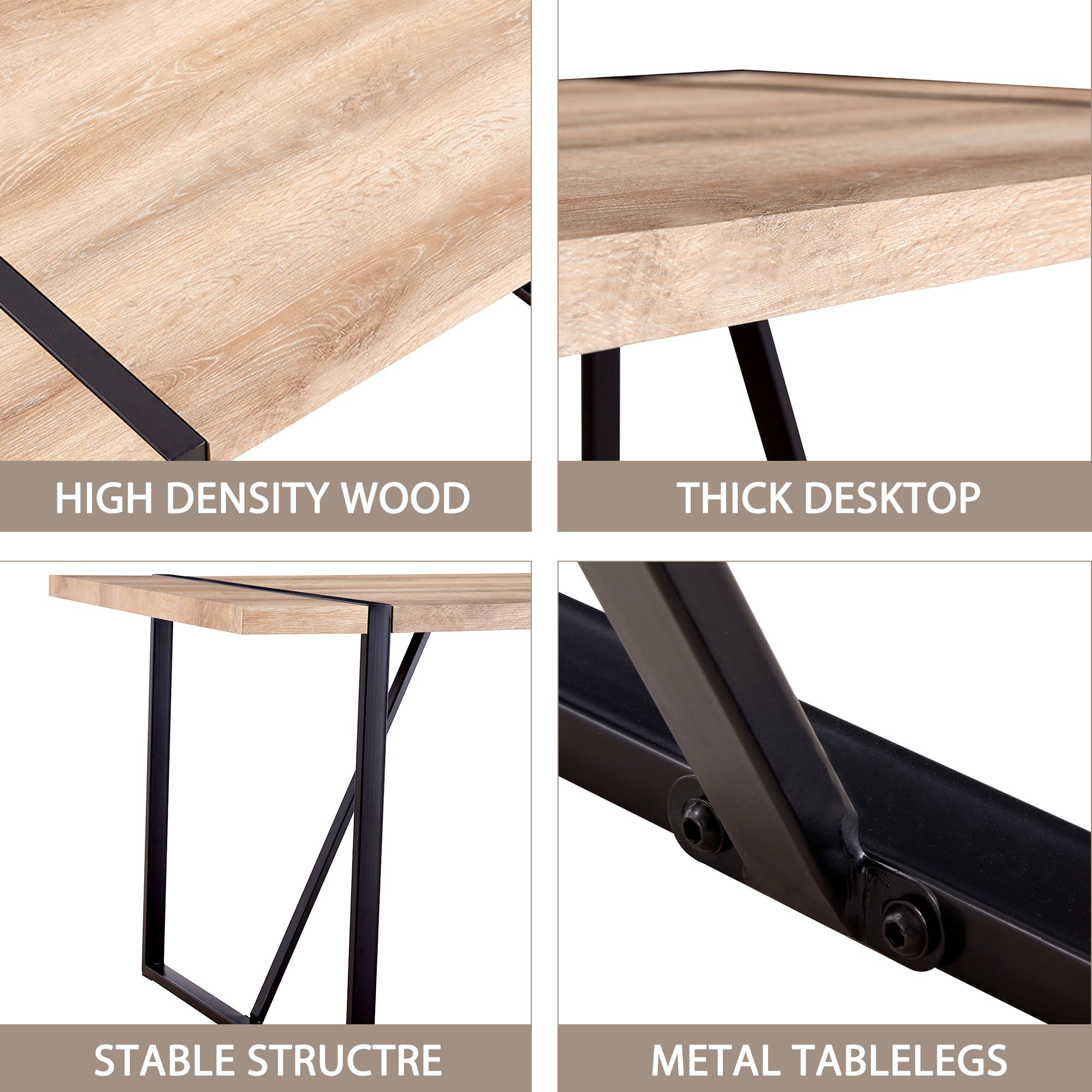 [variant:W3806P405273] Wood-Grain Dining Table – 55-Inch image 5