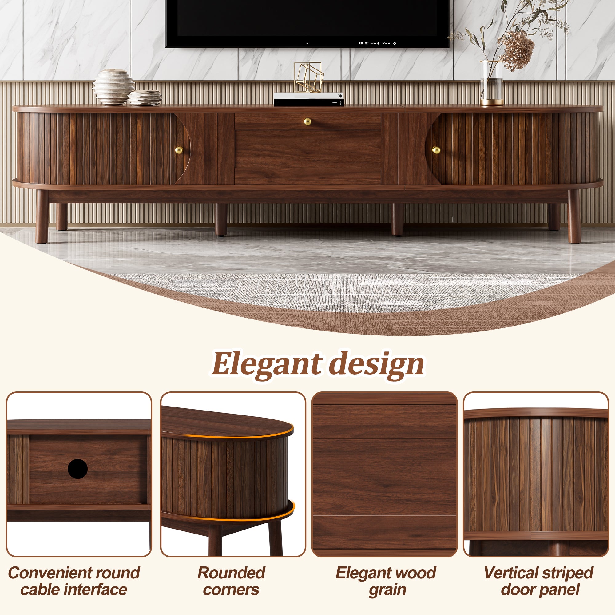 [variant:N875P452044N] Walnut TV Stand with Sliding Doors – 67-Inch image 13