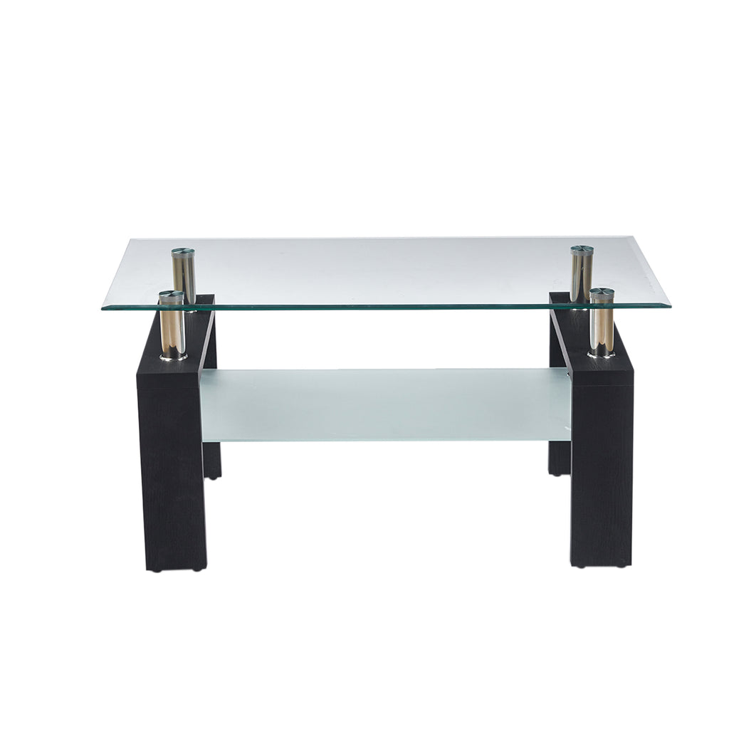 Modern Tempered Glass Coffee Table – Natural or Black — [variant:W3738P499161] Black image 9