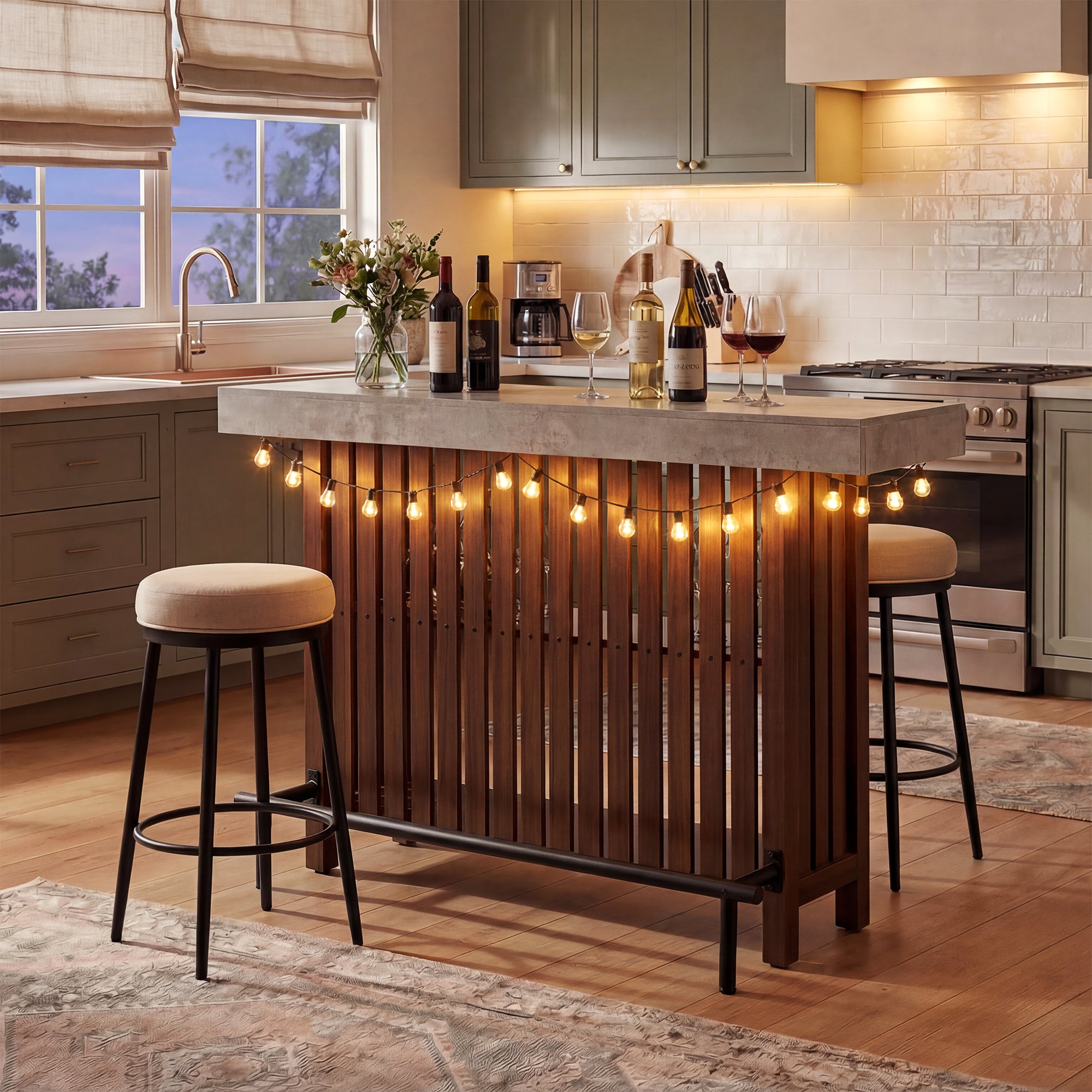 [variant:N889P427904R] 3-in-1 Dining and Bar Table with Wine Storage image 1
