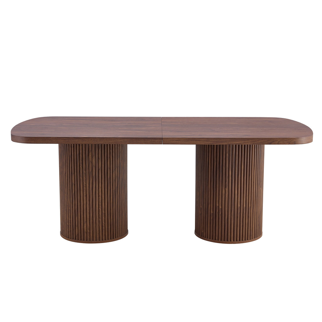 [variant:W3806S00019] Walnut Roman-Column Dining Table – 78.7-Inch image 24