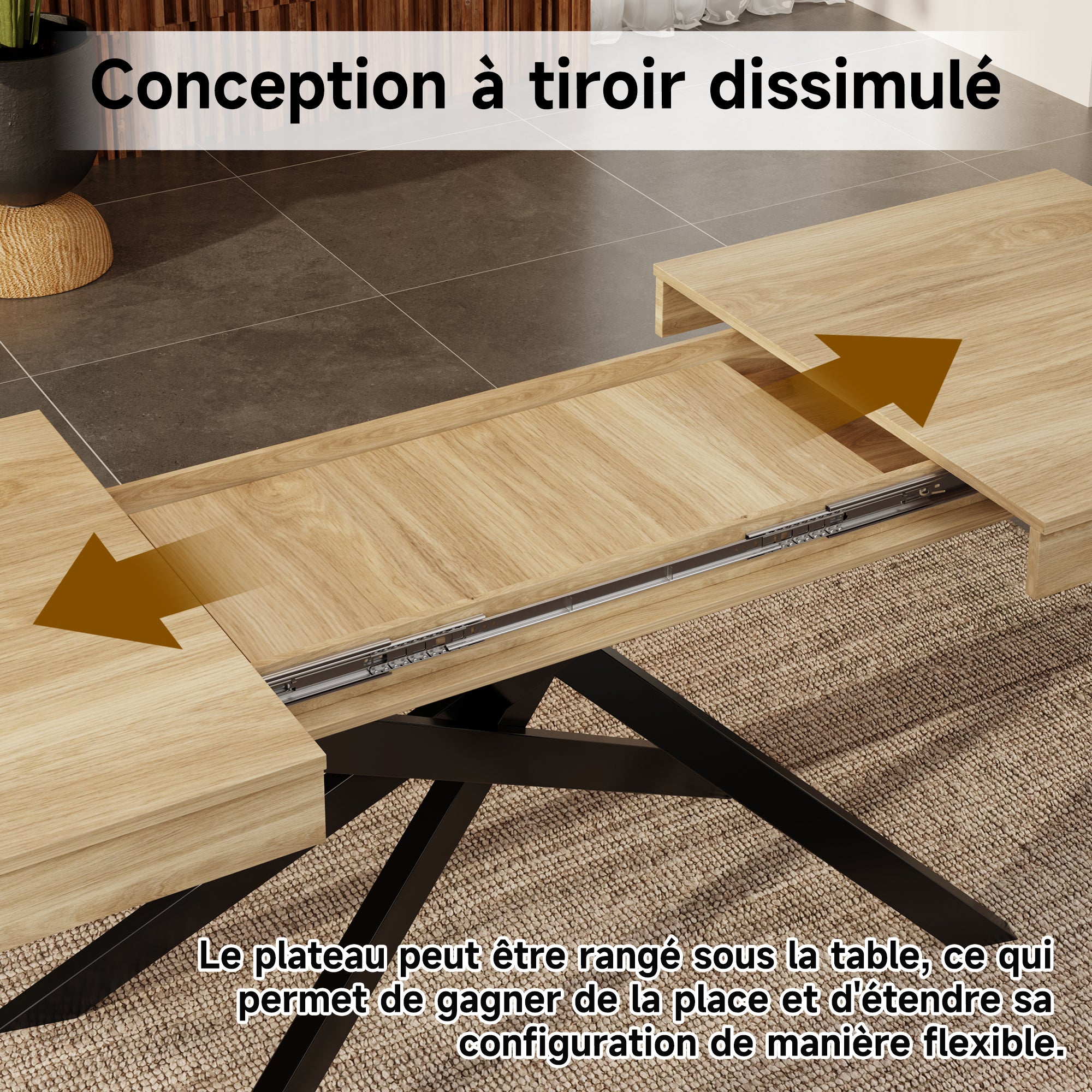 [variant:N859D000003E] Extendable Oak Dining Table – 55–71 Inch image 21