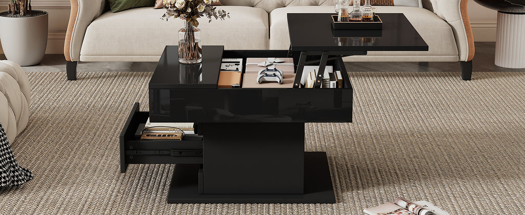 [variant:N892P423296B] Black 360° Rotating Lift-Top Coffee Table image 17