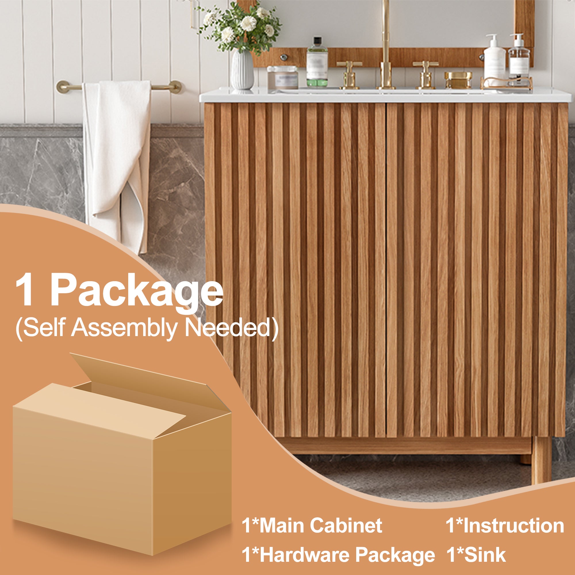 [variant:N729P339777O] Traditional Bathroom Vanity with Ceramic Sink – 29.9-Inch image 8
