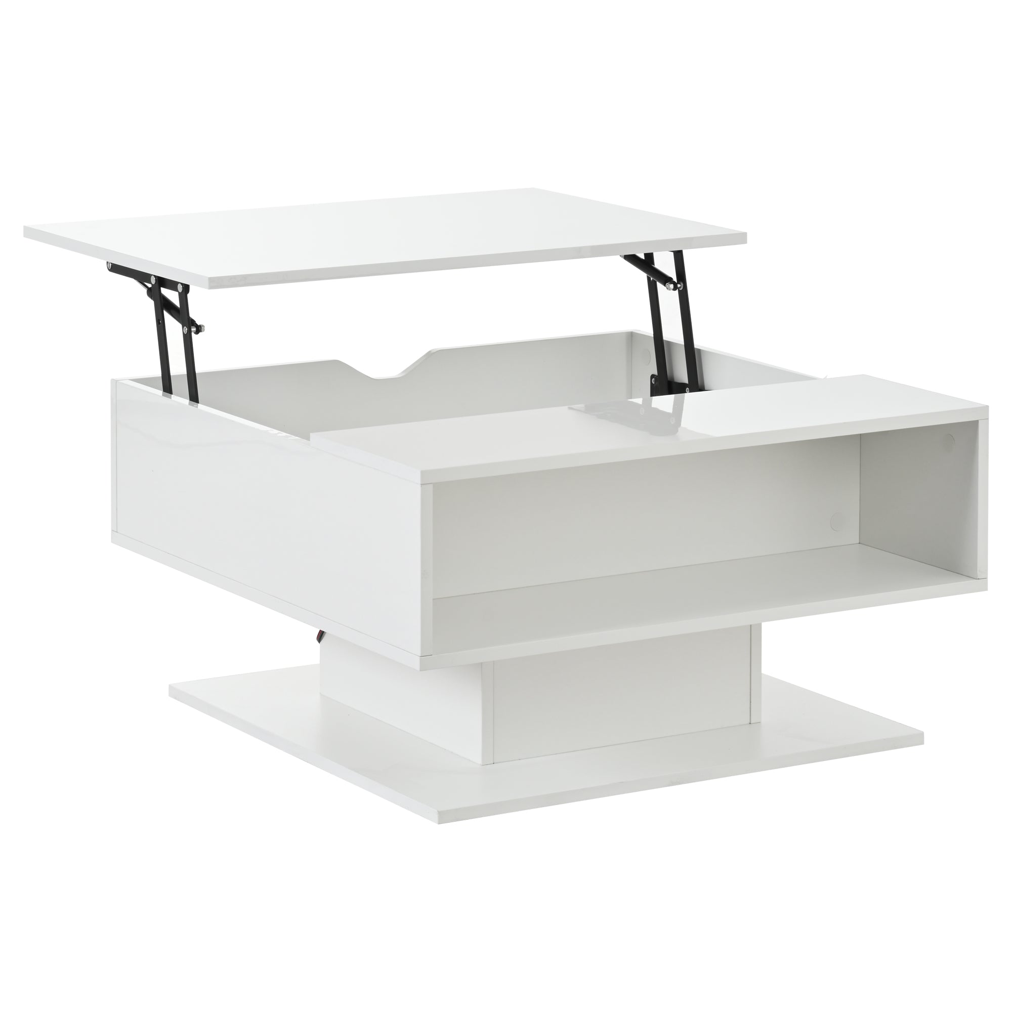 [variant:N892P428789W] High-Gloss Hydraulic Lift Coffee Table with Storage image 21