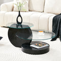 [variant:W3806P404739] Multi-Level Glass Coffee Table with MDF Base – Black,Transparent image 1