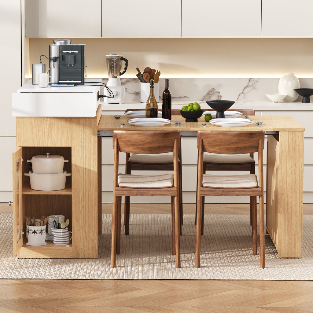 [variant:XW000028AAN-CA] Rolling Kitchen Island with Extendable Table image 21
