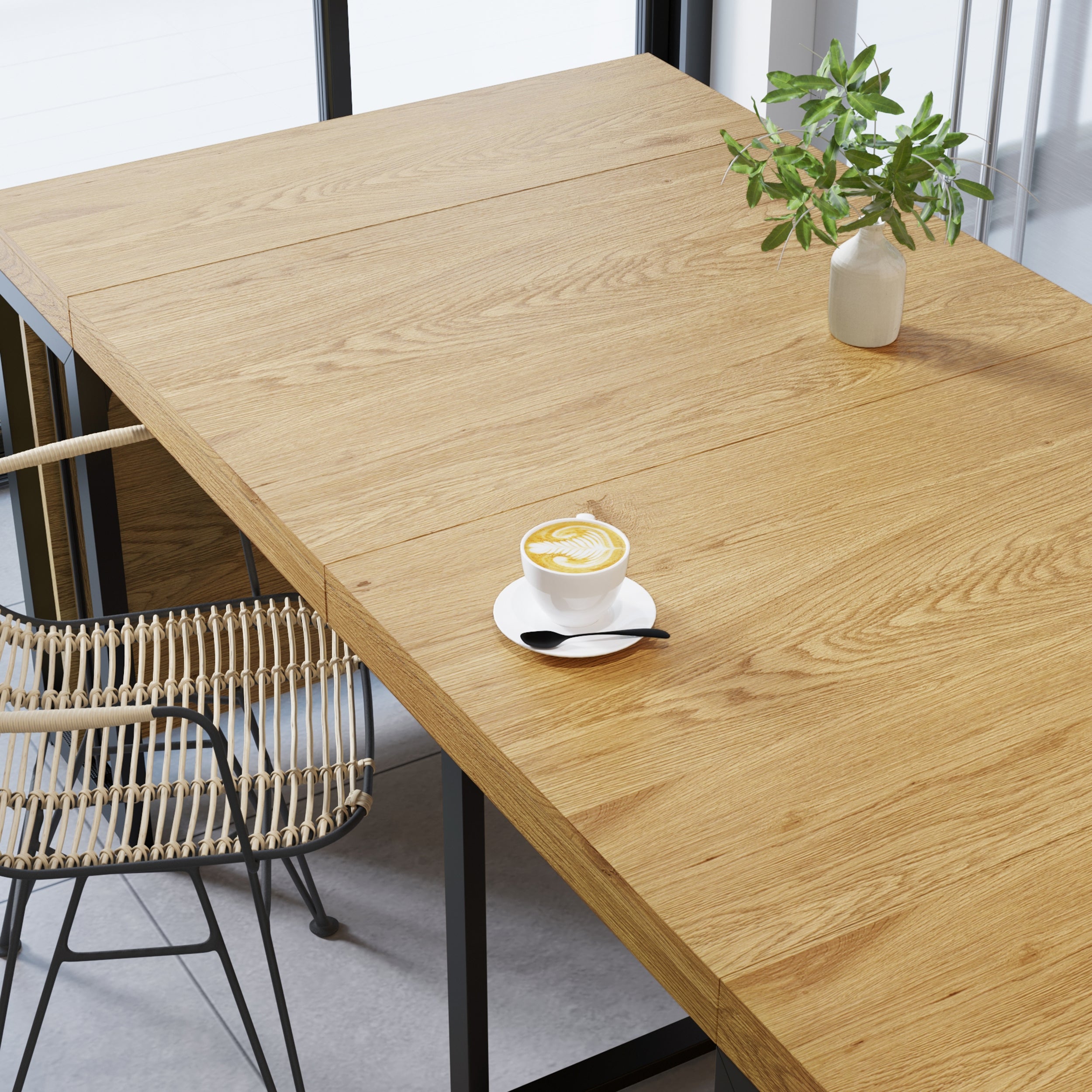 [variant:W3679S00001] Extendable Dining Table for 2–10 – Wild Oak image 9