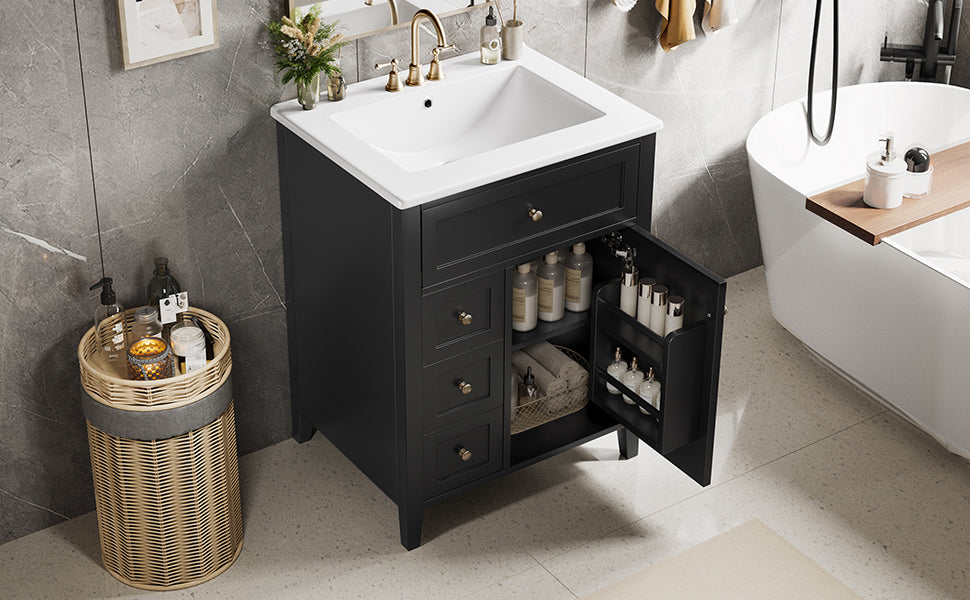 [variant:N725P280631B] Black Bathroom Vanity with Ceramic Sink – 24-Inch image 6