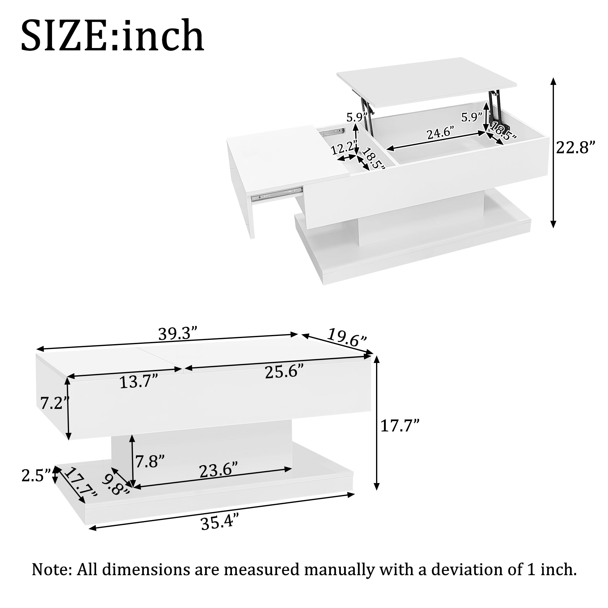 [variant:N892P407974W] High-Gloss Lift-Top Coffee Table with LED Lights image 33