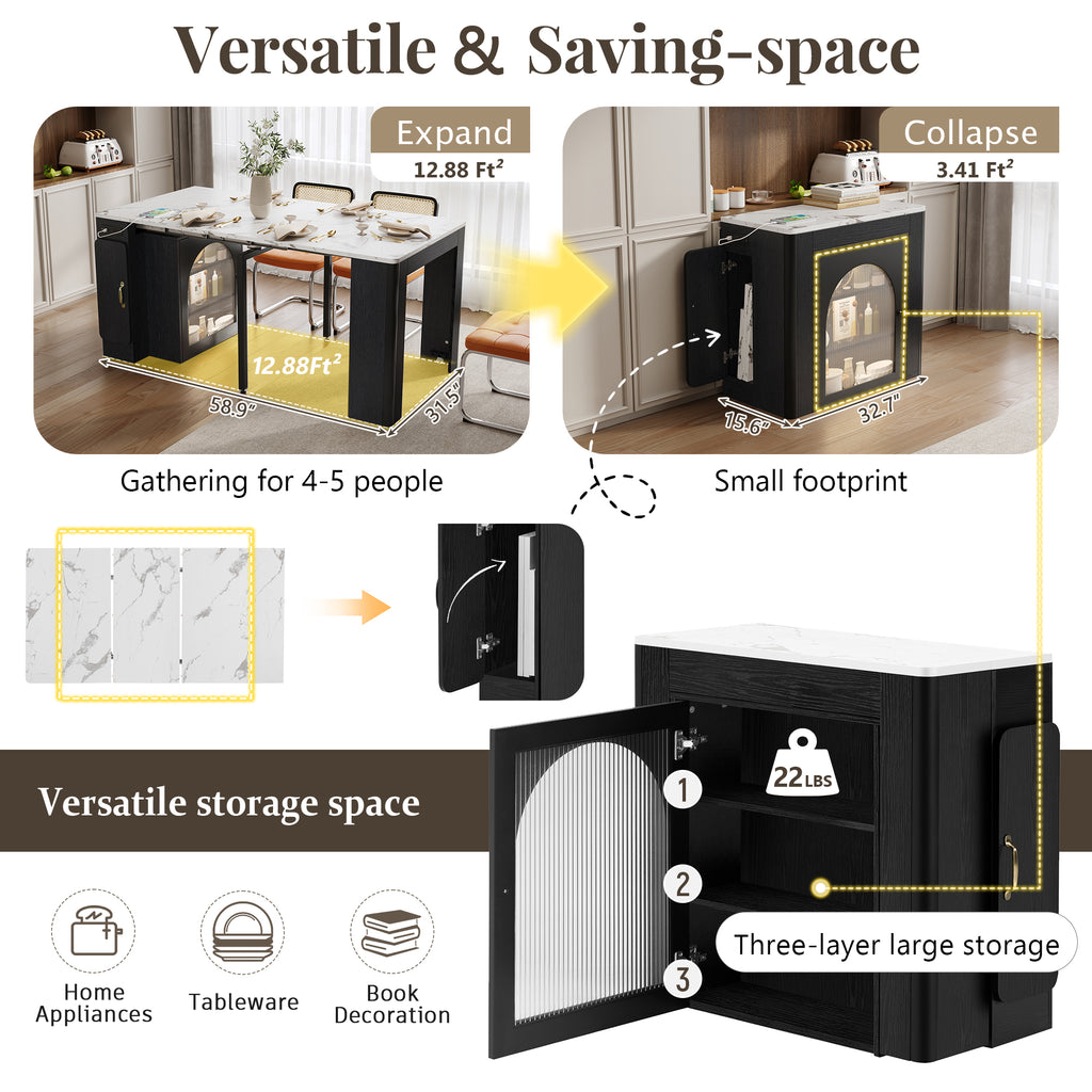 [variant:XW000024AAB-CA] Rolling Kitchen Island with Extendable Dining Table image 18