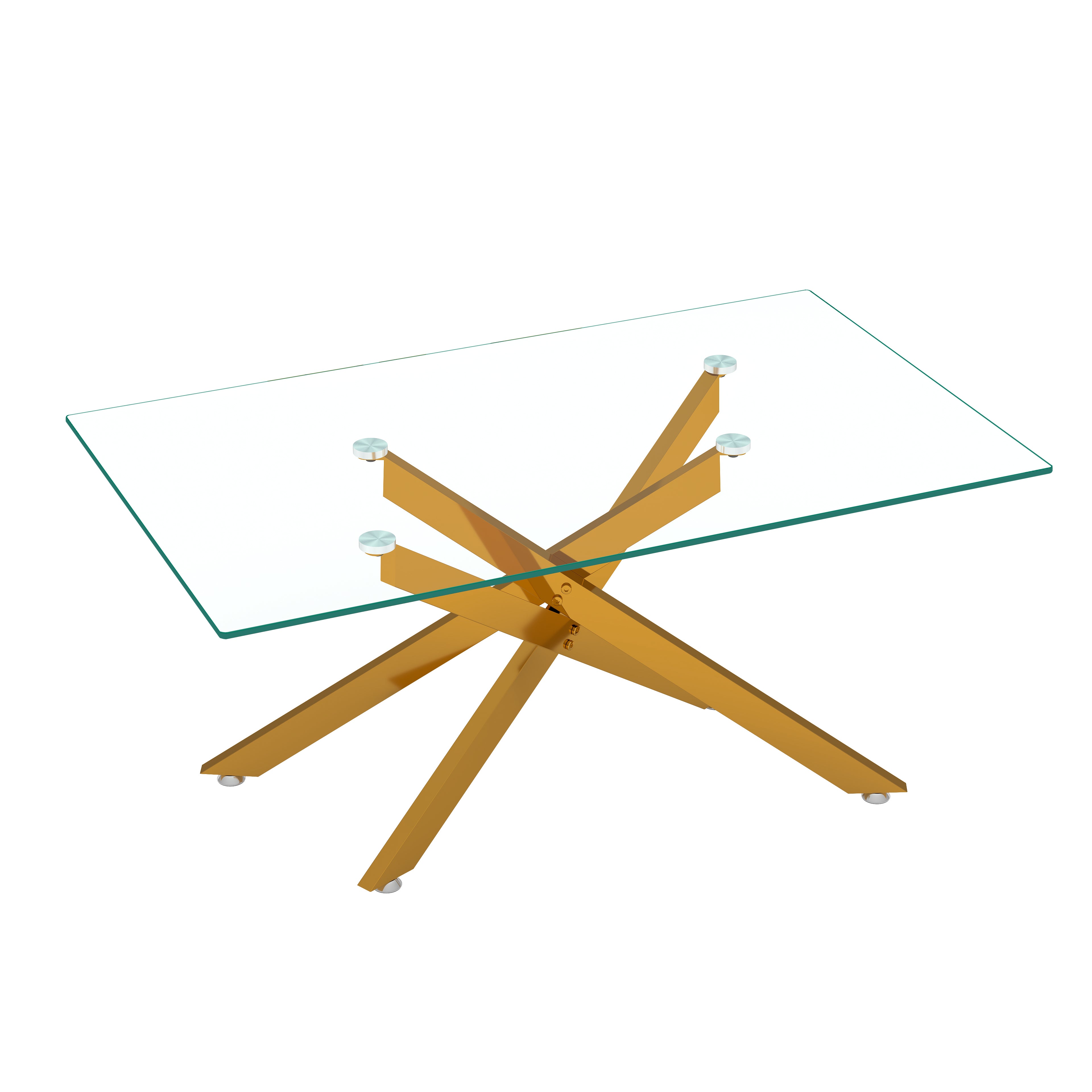 [variant:W3856P411924] 39-Inch Rectangular Glass Coffee Table with Gold Legs image 8