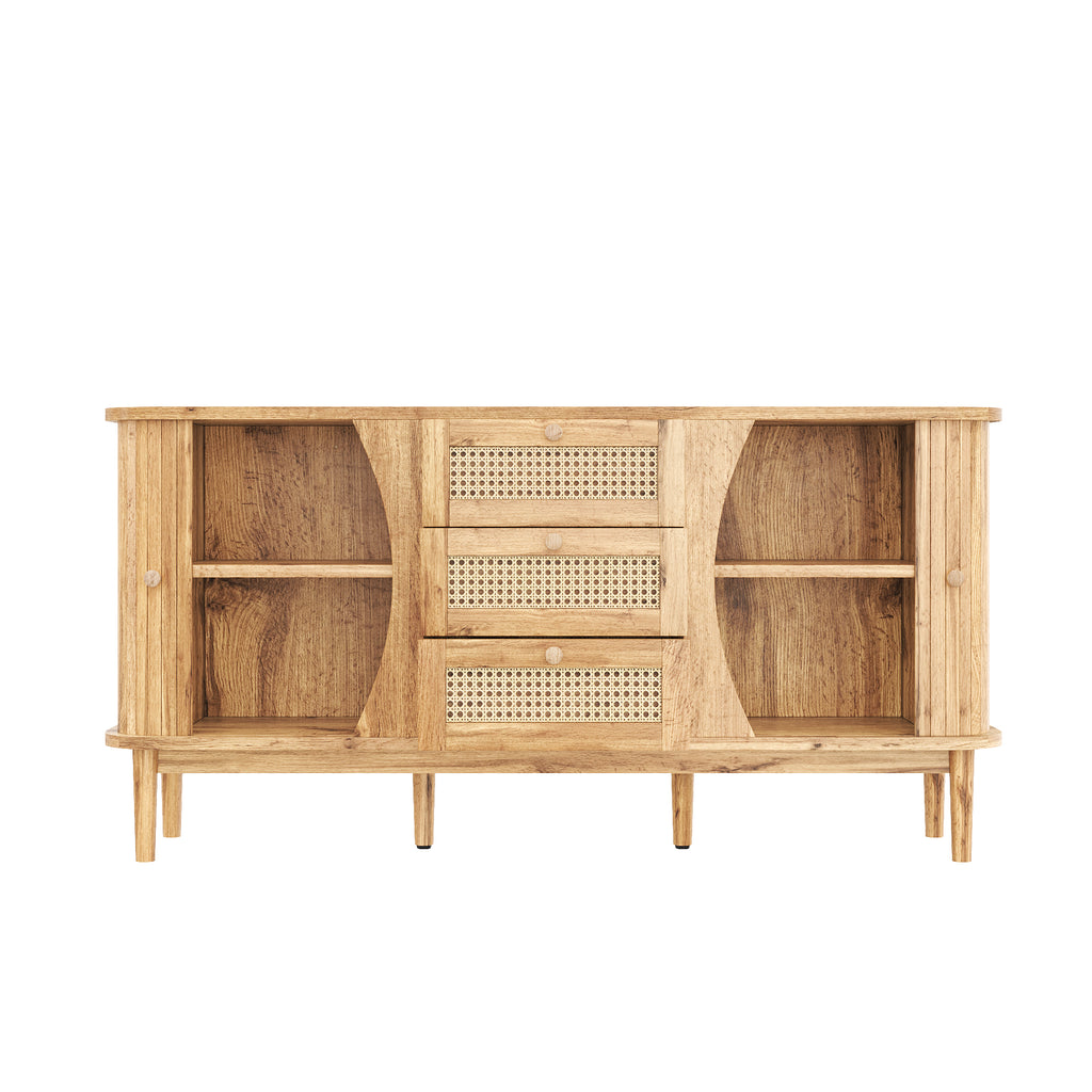 [variant:GA0005O] Rattan Sliding-Door Sideboard – Wood Tone image 12