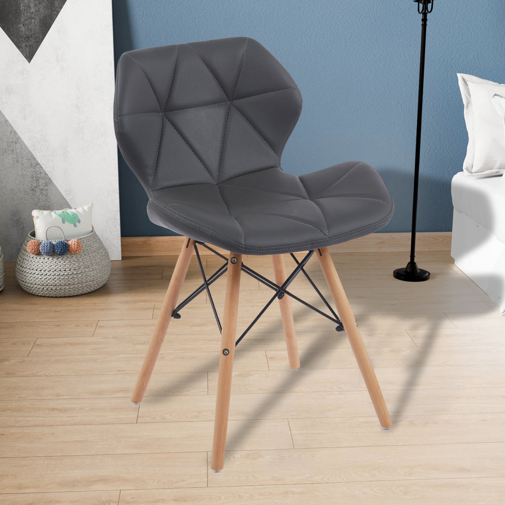 Set of 2 Modern PU Leather Dining Chairs — [variant:W3738P431272] Grey image 3