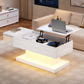[variant:N892P407974W] High-Gloss Lift-Top Coffee Table with LED Lights image 1